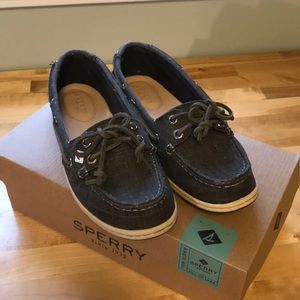 Sperry Firefish Black Linen shoes